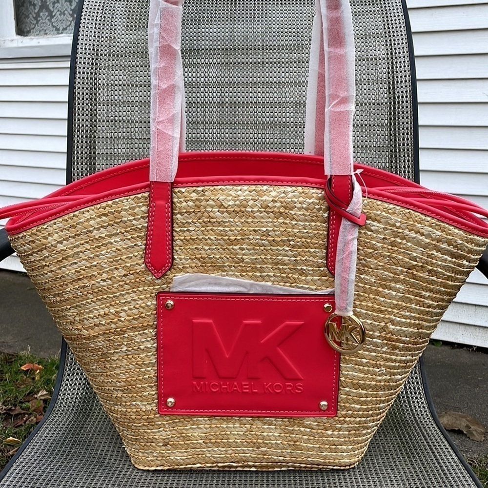 Michael Kors Kimber Large straw string tote shoulder bag - Picture 11 of 11